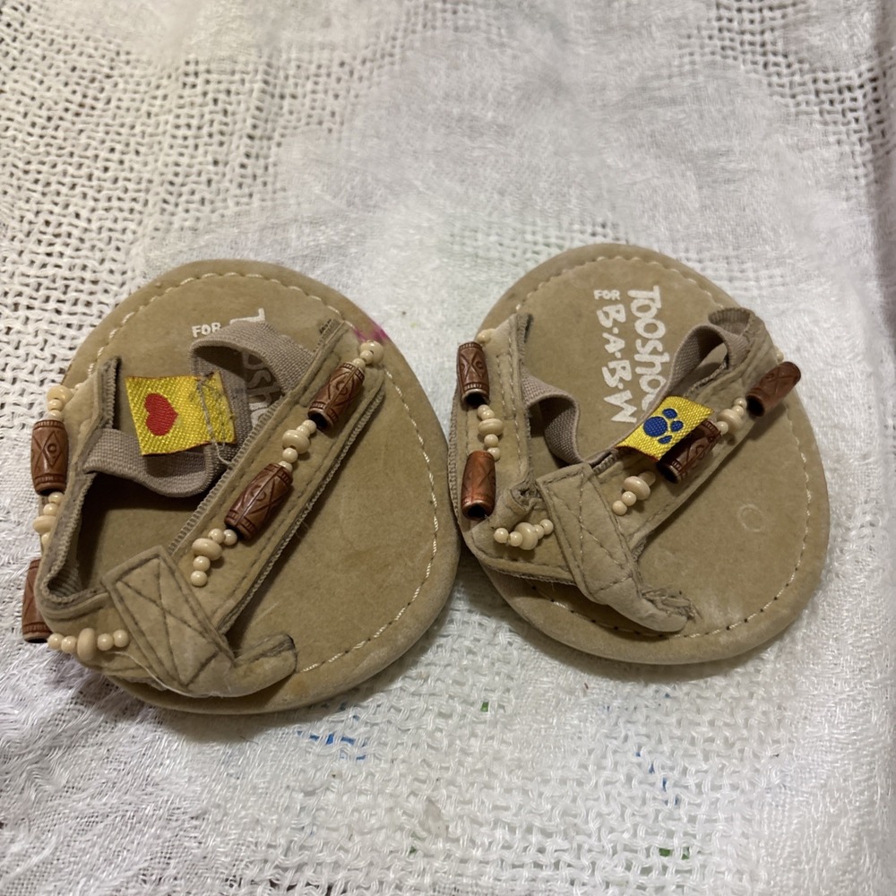 Build A Bear Workshop "Tooshoes" Sandals Brown Shoes Summer BABW Accessory Toy